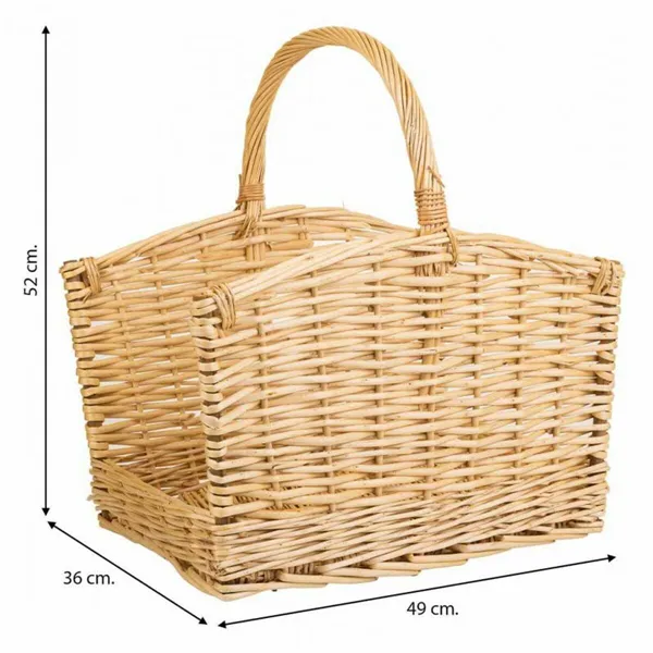 Log basket Alexandra House Living wicker Willow wood 36 x 52 x 49 cm