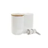 Bath Set Home ESPRIT White Natural Bamboo polystyrene 7 x 7 x 16 cm