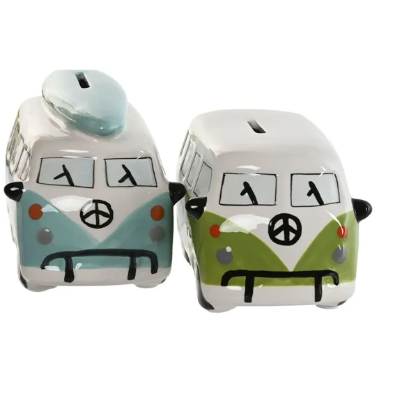 Money box Home ESPRIT Dolomite Van 16 x 10 x 11 cm (2 Units)