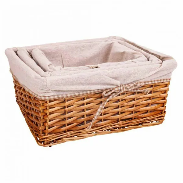 Set of Baskets Alexandra House Living Natural wicker Willow wood 3 Pieces