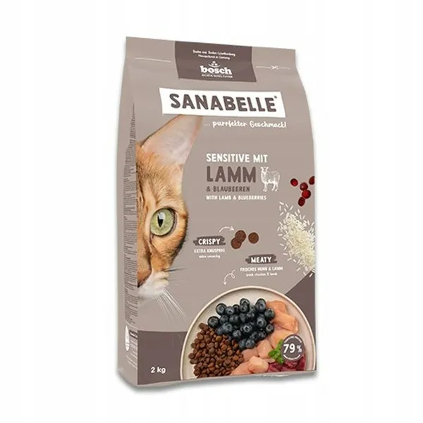Kaķu barība BOSCH Sanabelle Life Sensitive Jēra gaļa 8 kg Odrasle