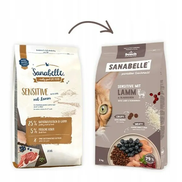 Kissanruoka BOSCH Sanabelle Life Sensitive Karitsa 8 kg Aikuisten