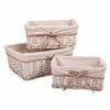 Set of Baskets Alexandra House Living White wicker Willow wood 3 Pieces