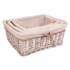 Set of Baskets Alexandra House Living White wicker Willow wood 3 Pieces