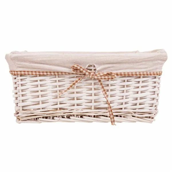 Set of Baskets Alexandra House Living White wicker Willow wood 3 Pieces