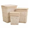 Set of Baskets Alexandra House Living White wicker Willow wood 3 Pieces