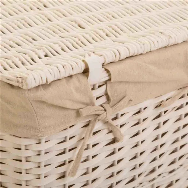 Set of Baskets Alexandra House Living White wicker Willow wood 3 Pieces