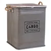 Laundry basket Alexandra House Living Cargo Grey Hemp Metal Fir wood