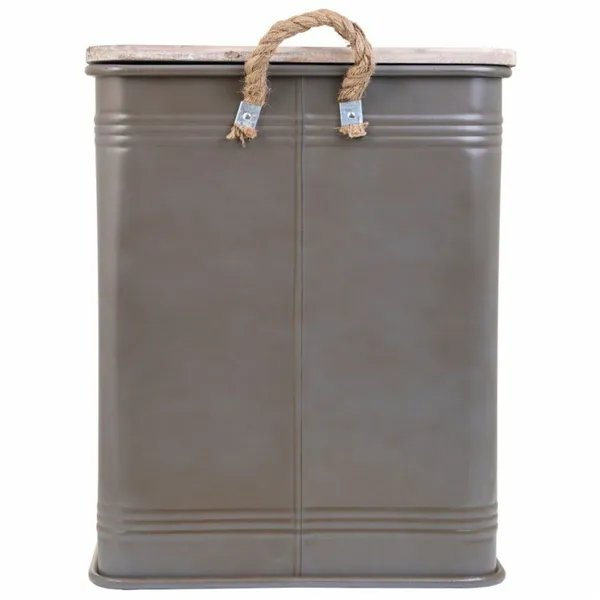 Laundry basket Alexandra House Living Cargo Grey Hemp Metal Fir wood