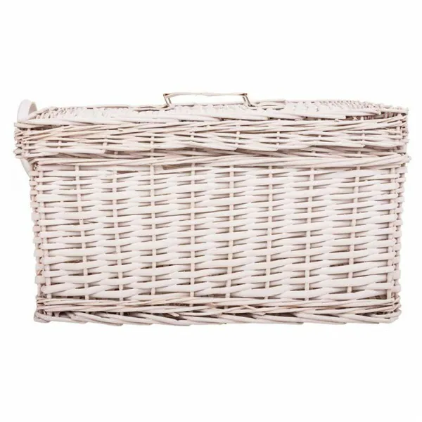 Storage boxes Alexandra House Living White wicker Willow wood 2 Pieces