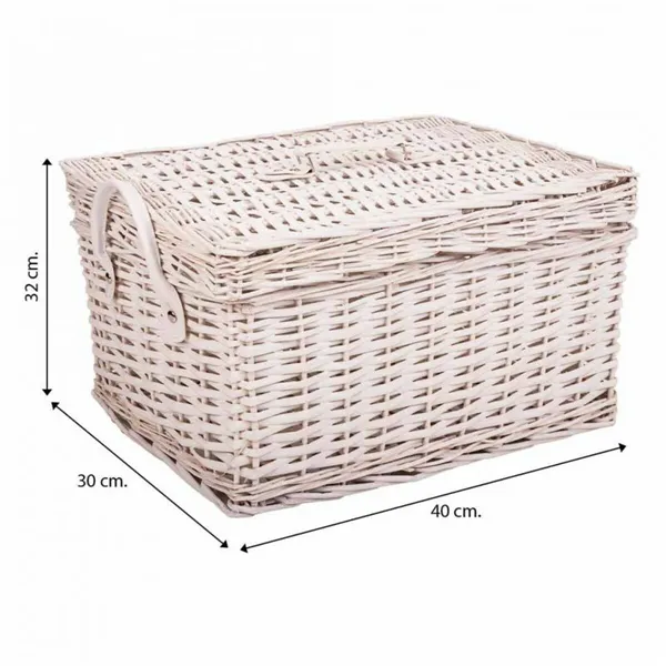 Storage boxes Alexandra House Living White wicker Willow wood 2 Pieces