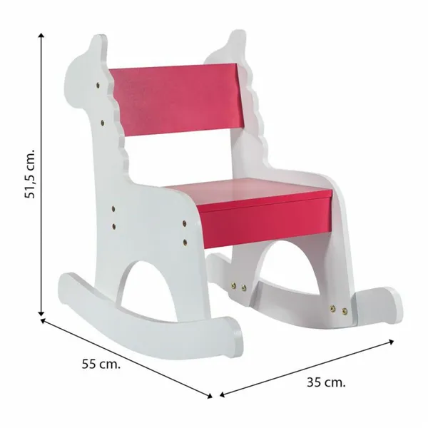 Rocking chair Alexandra House Living White Red MDF Wood 33 x 55 x 51,5 cm Children's Giraffe