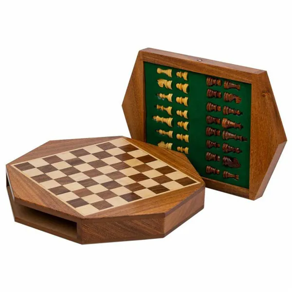 Chess Alexandra House Living Brown Acacia 22 x 5 x 22 cm Magnetic