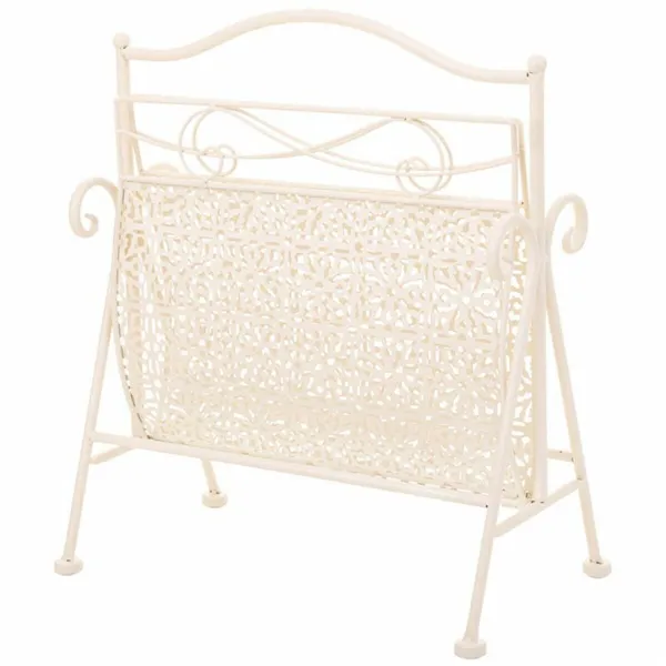 Magazine rack Alexandra House Living White Ironwork 36 x 33 x 38 cm