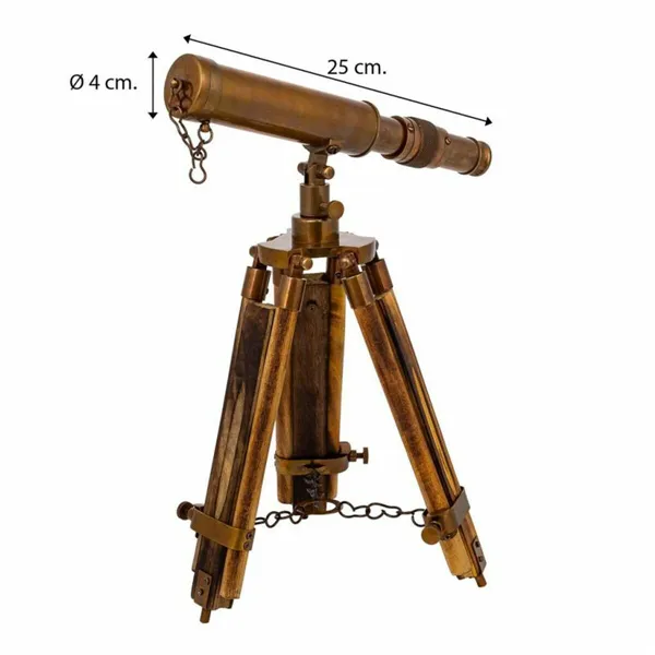 Decorative Figure Alexandra House Living Bronze Telescope 2 x 25 x 4 cm