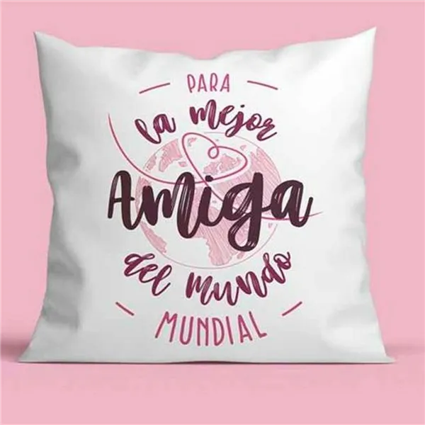 Cushion Roymart PARA LA MEJOR AMIGA DEL MUNDO White Pink 40 x 40 cm