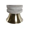 Side table Home ESPRIT White Golden Wood Metal 41 x 41 x 53 cm