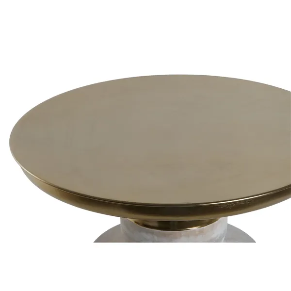 Side table Home ESPRIT White Golden Wood Metal 41 x 41 x 53 cm