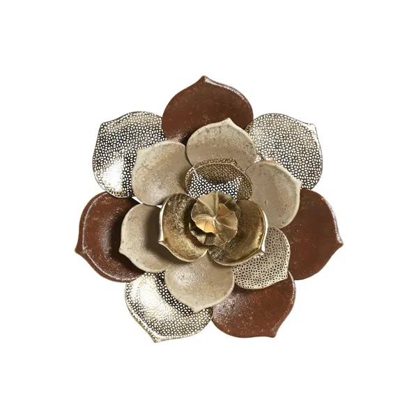 Wall Decoration Home ESPRIT Golden Terracotta Modern Flower 51 x 6,5 x 51 cm