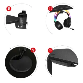 Galds Gaming Huzaro HZ-Hero 4.7 Melns Koks MDF 160 x 75 cm