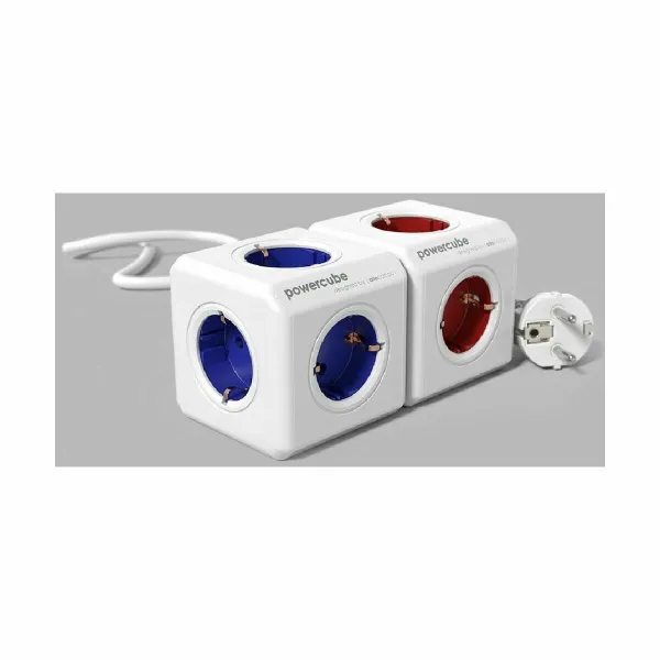 Kuutio monitoimiliittimillä Allocacoc PowerCube Valkoinen Punainen (1,5 m)