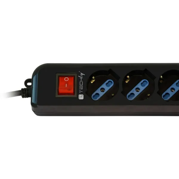 Schuko Multiadapter 6 Pistikule Techly IUPS-PCP-6V Must 3500 W (1,5 m)