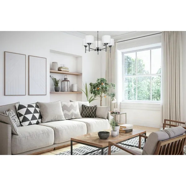 griestu gaismas Activejet AJE-MIRA 5P Balts Sudrabains Metāls 40 W 47,5 x 34 x 47,5 cm