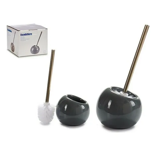 Toilet Brush Ceramic Silver Stainless steel 15 x 33,5 x 15 cm