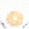 Ziemassvētku LED lampiņu aizkars Springos CL0317, 300 LED siltā balta
