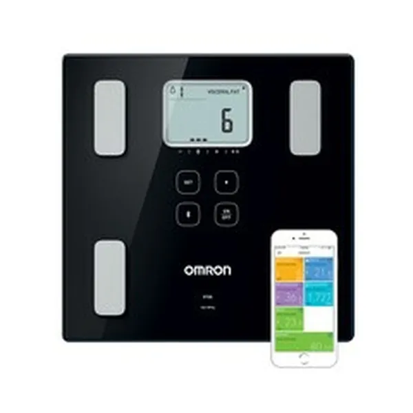 Цифровые весы для ванной Omron HBF-222T-EBK Чёрный 34 x 32 x 8 cm