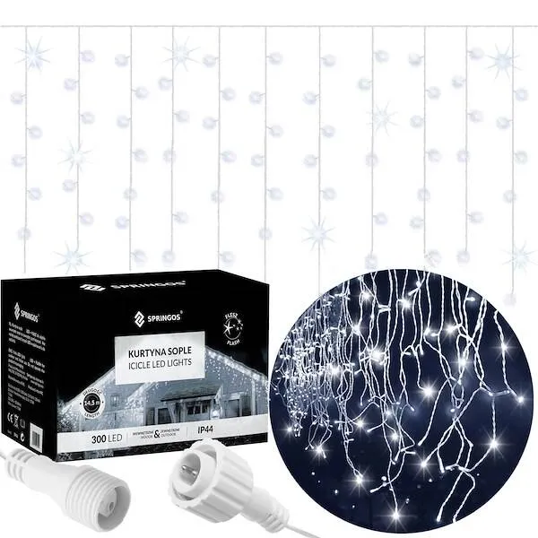 Рождественская LED гирлянда-занавес Springos CL0330 12 м