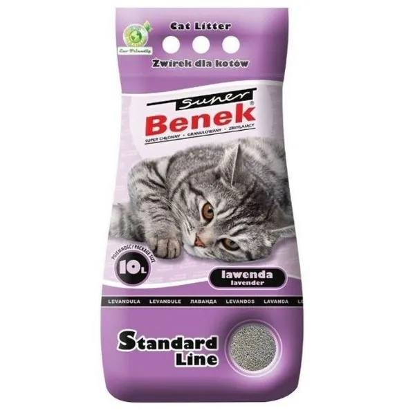 Kačių kraikas Super Benek Standard Pilka Levandos 10 L