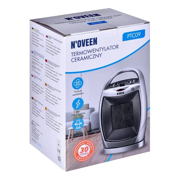 Nešiojamas termoventiliatorius N'oveen PTC09 Balta 1500 W