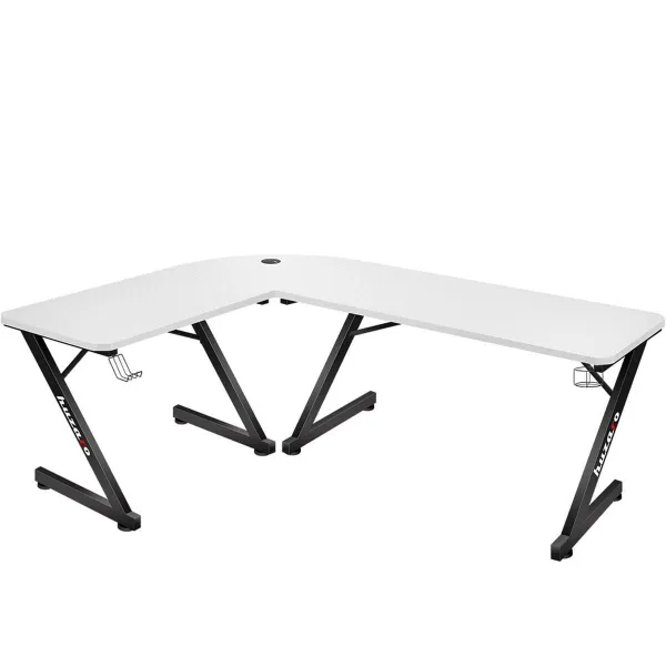 Rašomasis stalas Gaming Huzaro HZ-Hero 7.0 Balta Juoda Anglies pluoštas 154 x 72,5 x 117 cm