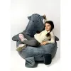 Пуф GO GIFT Серый Oxford кот 105 x 80 cm