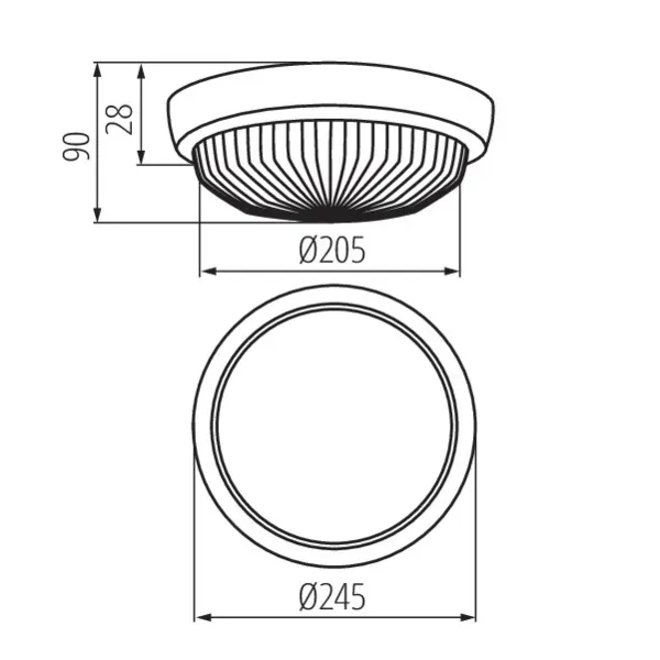 Ceiling-mounted light fitting with replaceable light source SANGA DL