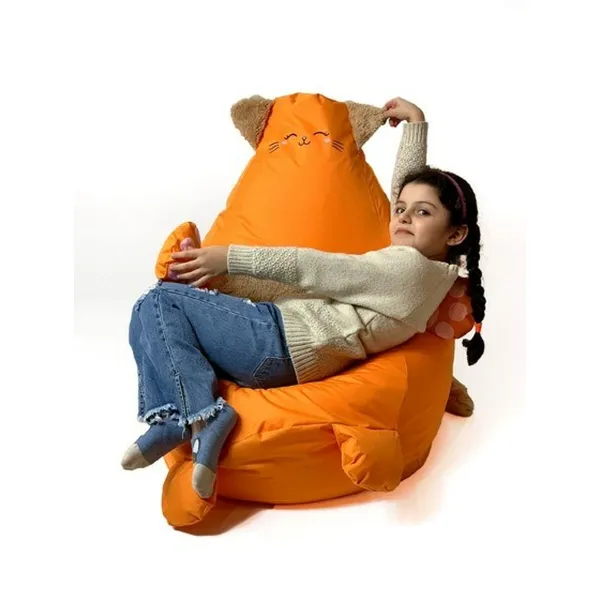 Pehmustettu istuin GO GIFT Oranssi Oxford Kissa 105 x 80 cm