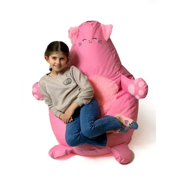 Pehmustettu istuin GO GIFT Pinkki Oxford Kissa 105 x 80 cm