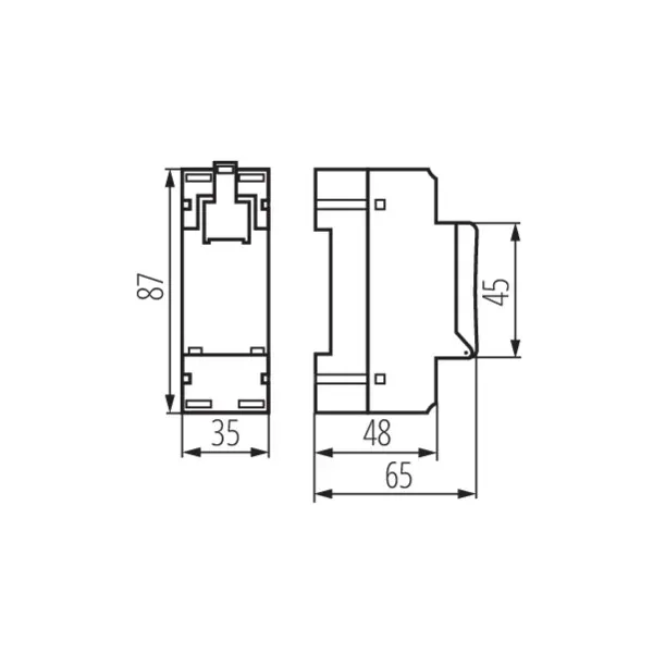 Electronic control clock for TH35 rail JVT3