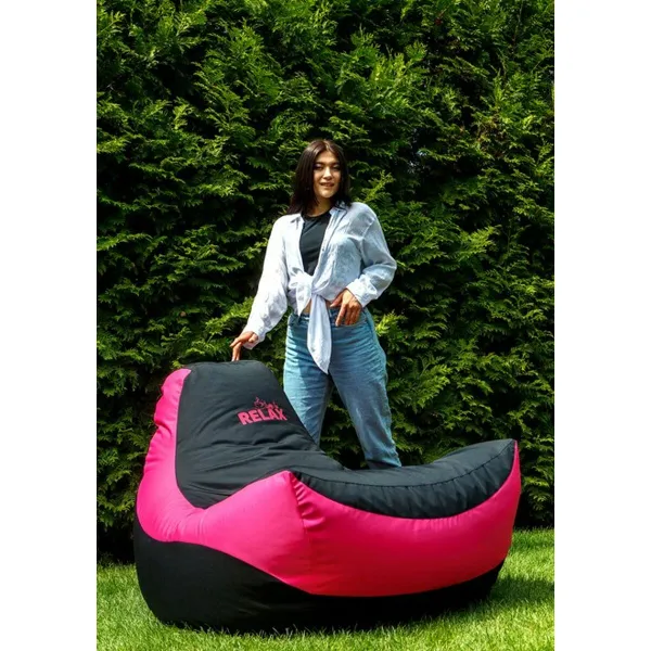 Pufs GO GIFT Melns Rozā Oxford tejido antidesgarros 140 x 100 x 100 cm 140 x 100 cm