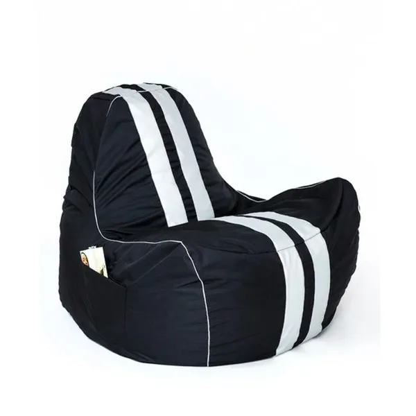 Pufs GO GIFT Balts Melns Oxford tejido antidesgarros 140 x 100 x 100 cm 140 x 100 cm