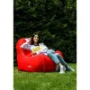 Pouffe GO GIFT White Red Oxford tejido antidesgarros 140 x 100 x 100 cm 140 x 100 cm