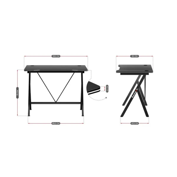 Galds Gaming Huzaro HZ-Hero 1.4 Black Melns