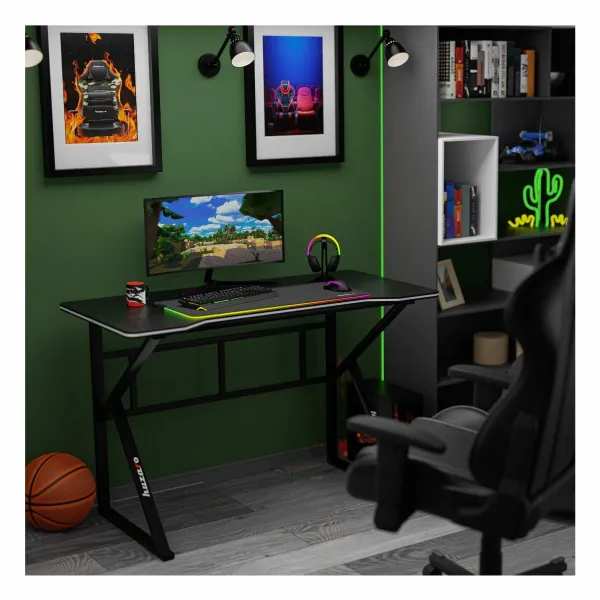 Rašomasis stalas Gaming Huzaro HZ-Hero 1.6 Black Juoda 120 x 75 x 60 cm