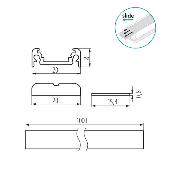 Aluminium profile PROFILO