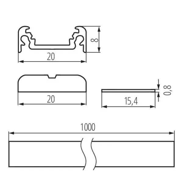 Aluminium profile PROFILO