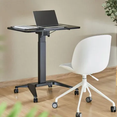 Desk MacLean MC-453B Black Steel 80 x 52 cm