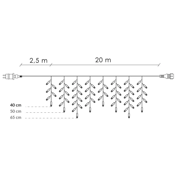 LED Christmas curtains Springos CL0530 20m