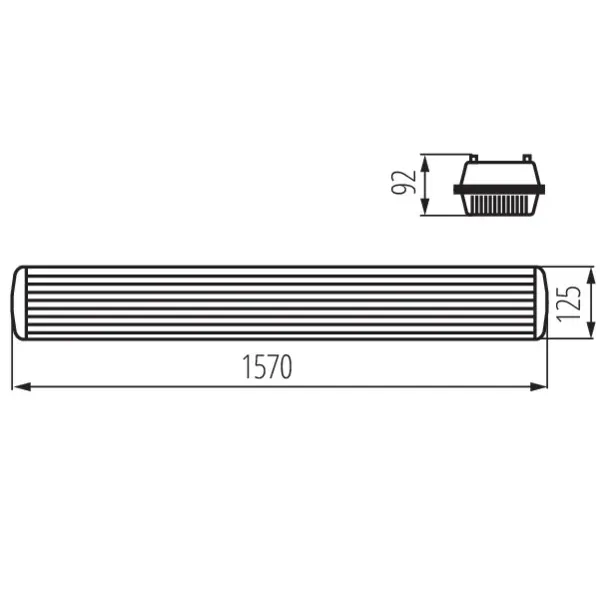 Dust-proof LED tube light fitting MAH PLUS 4LED