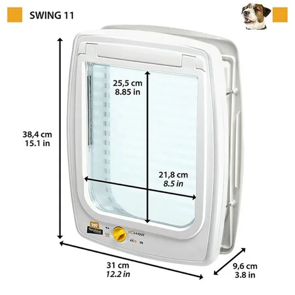 Cat Flap Ferplast Swing Grey 31 x 38,4 x 9,6 cm Plastic